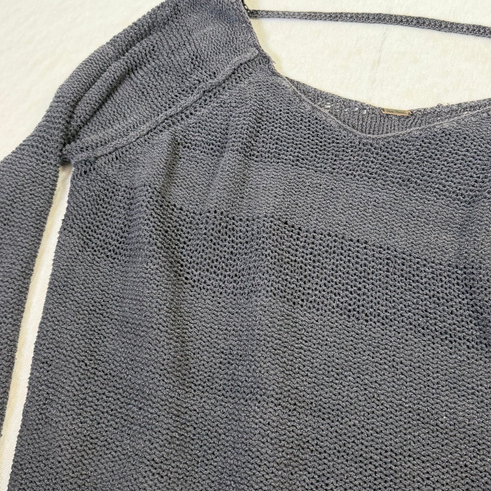 Free People Open‎ Knit Sweater Slouchy Back Strap Pullover Boho Small Green - Picture 6 of 6